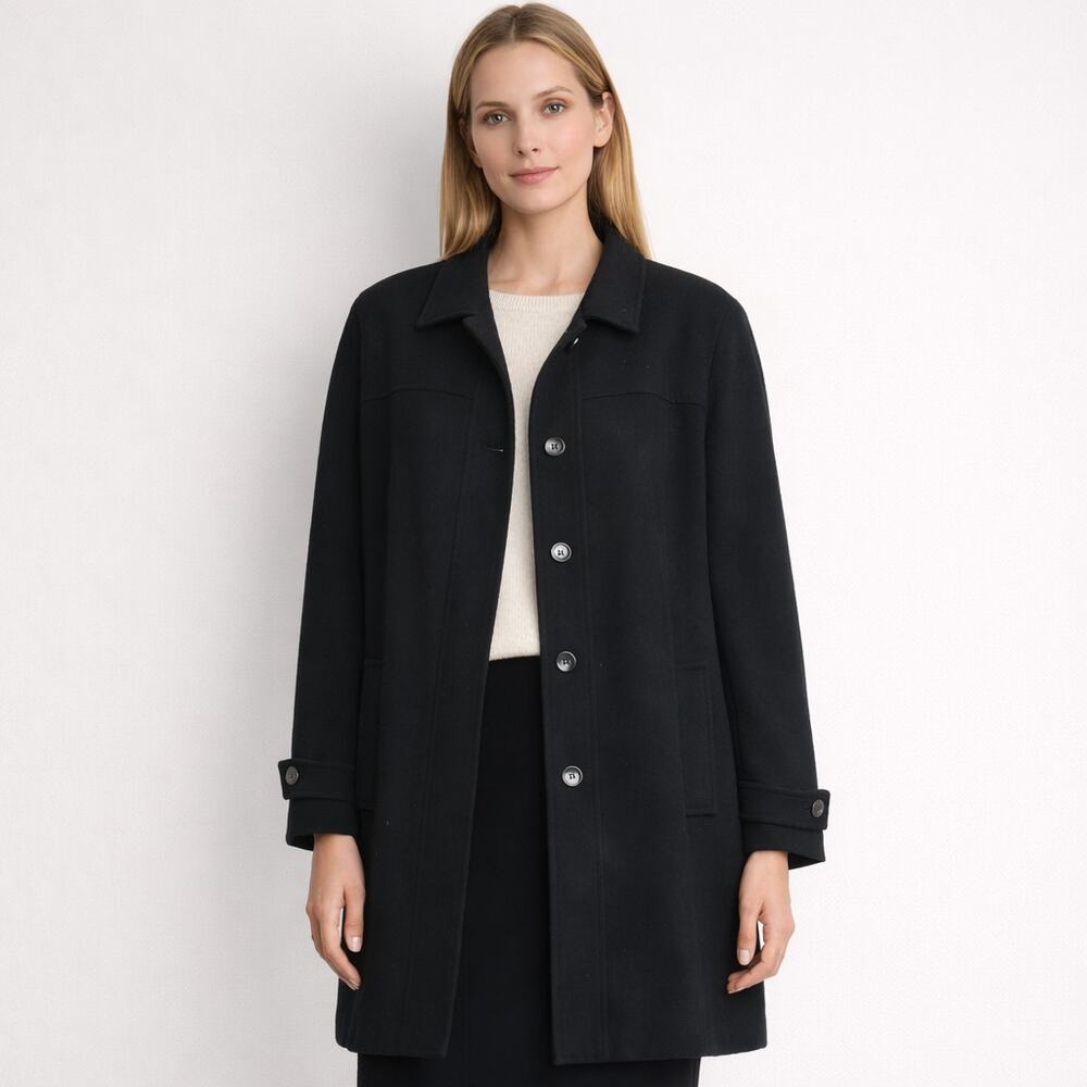 Vintage Wellington‎ Fashions Blue Wool Coat Size 13/14 Classic Tailored